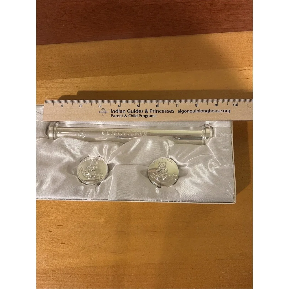 Baby Silver Plated Birth Certificate Tooth Hair Box New In Box